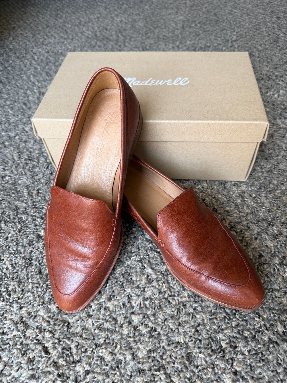 Madewell Frances Loafer in Leather, Burnished Mahogany, sz 6 1/2